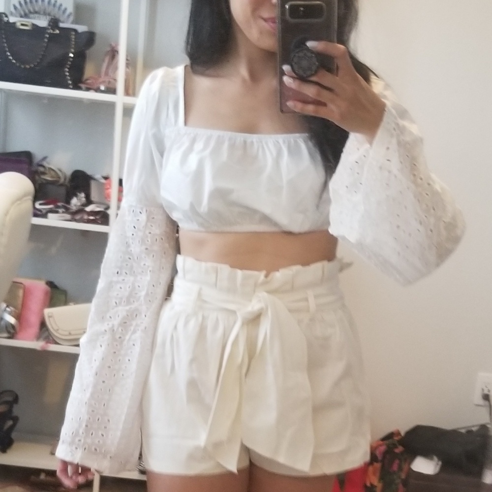 White crop top